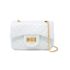 Tiny Treats - Classic Quilted Flower Pearl Handbag Gold