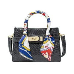 Tiny Treats - Crocodile Scarf Handbag, Black