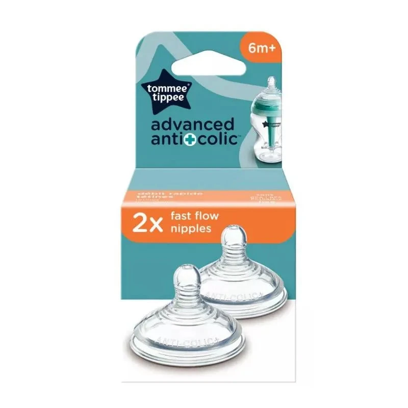 Tommee Tippee - 2Pk Advanced Anti-Colic Baby Bottle Nipples Fast Flow, 6M+ 6 Tommee Tippee - 2Pk Advanced Anti-Colic Baby Bottle Nipples Fast Flow, 6M+ - Image 4