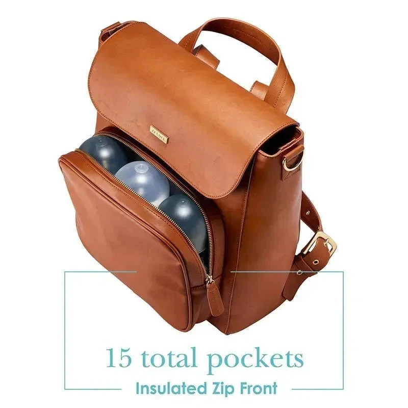 Tomy - JJ Cole Brookmont Backpack Baby Diaper Bag, Cognac 4 Tomy - JJ Cole Brookmont Backpack Baby Diaper Bag, Cognac - Image 2