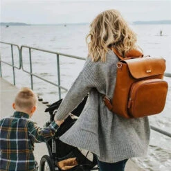 Tomy - JJ Cole Brookmont Backpack Baby Diaper Bag, Cognac 11 Tomy - JJ Cole Brookmont Backpack Baby Diaper Bag, Cognac -Macro Baby Store tomy jj cole cognac brown pu brookmont backpack image 9