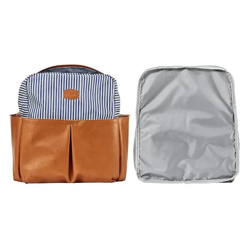 Tomy - Jj Cole Popperton Backpack Cognac Strip Diaper Bag 6 Tomy - Jj Cole Popperton Backpack Cognac Strip Diaper Bag - Image 4