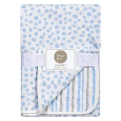 Trend Lab Cloud Knit Blanket, Blue/Gray