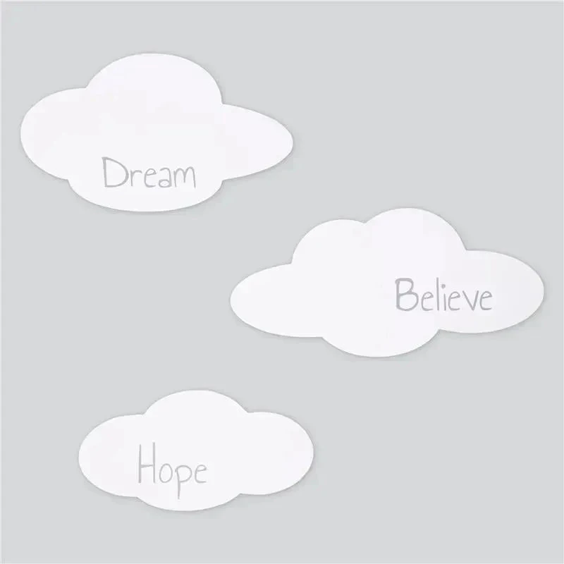 Trend Lab - Clouds 3 Pack Wood Décor, White 3 Trend Lab - Clouds 3 Pack Wood Décor, White