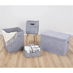 Trend Lab - Felt Storage Cube, Grey 7 Trend Lab - Felt Storage Cube, Grey -Macro Baby Store trend lab felt storage cube grey image 5