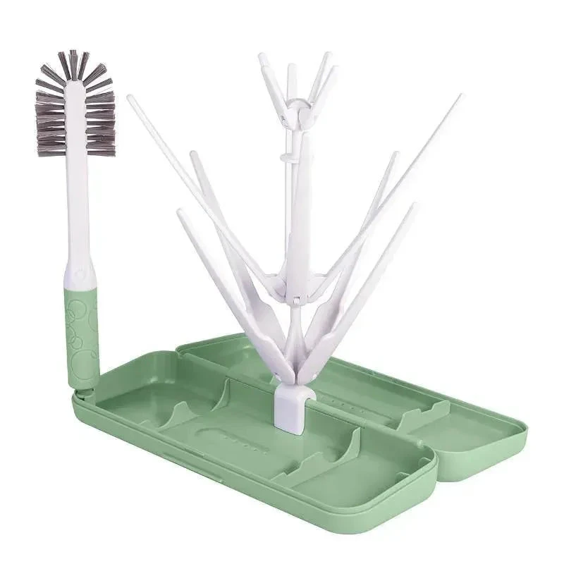 Ubbi® Ubbi - On-The-Go Drying Rack & Brush Set, Sage 3 Ubbi® Ubbi - On-The-Go Drying Rack & Brush Set, Sage