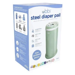 Ubbi® Ubbi - Steel Odor Locking Diaper Pail, Sage Green 11 Ubbi® Ubbi - Steel Odor Locking Diaper Pail, Sage Green -Macro Baby Store ubbi steel diaper pail sage green image 5