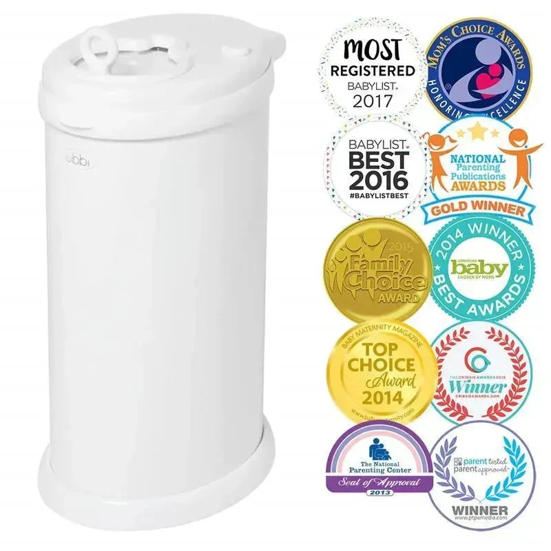 Ubbi® Ubbi - Steel Odor Locking Diaper Pail, White 5 Ubbi® Ubbi - Steel Odor Locking Diaper Pail, White - Image 3