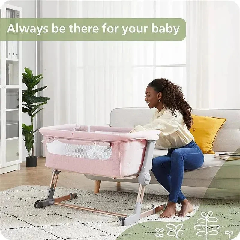 Unilove - Hug Me Plus 3-In-1 Bedside Sleeper, Plum Pink 4 Unilove - Hug Me Plus 3-In-1 Bedside Sleeper, Plum Pink - Image 2