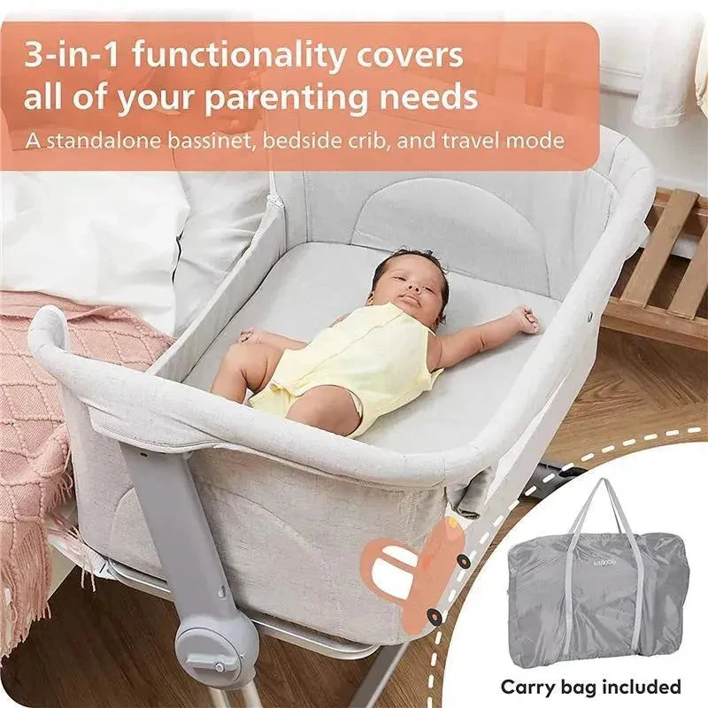 Unilove - Hug Me Plus 3-In-1 Bedside Sleeper, Shadow Gray 9 Unilove - Hug Me Plus 3-In-1 Bedside Sleeper, Shadow Gray - Image 7