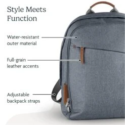 Uppababy - Changing Backpack, Callum/Dillan (Stone Blue | Sand Leather) -Macro Baby Store uppababy changing backpack callum dillan stone blue sand leather image 3