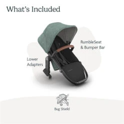 Uppababy - Rumbleseat V3 Second Lower Seat, Green (Mélange/Carbon Frame/Saddle Leather) 13 Uppababy - Rumbleseat V3 Second Lower Seat, Green (Mélange/Carbon Frame/Saddle Leather) -Macro Baby Store uppababy rumbleseat v3 second lower seat green melange carbon frame saddle leather image 6