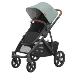 Uppababy - Vista V3 Stroller, Kenzi (Mystic Aqua/Carbon Frame/Saddle Leather)