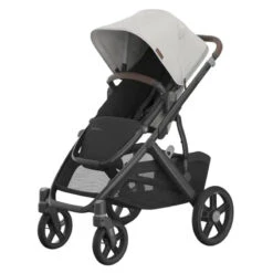 Uppababy - Vista V3 Stroller, Savannah (Pearl Gray Jacquard/Carbon Frame/Chestnut Leather)