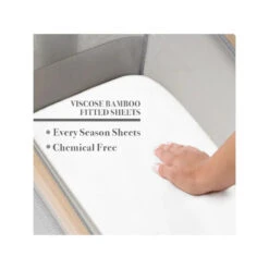 Venice Child - 2Pk Viscose From Bamboo Bassinet Sheets, Off White -Macro Baby Store venice child bamboo bassinet sheets off white image 3