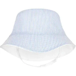 Wee Ones - Boys' Reversible Seersucker Sun Hat, 6-12M
