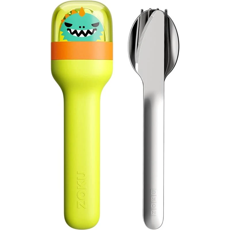 Zoku - Kids Pocket Utensil Set, Green Dino 3 Zoku - Kids Pocket Utensil Set, Green Dino