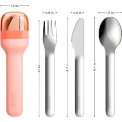 ZOKU - Pocket Utensil Set, Peach 12 ZOKU - Pocket Utensil Set, Peach -Macro Baby Store zoku pocket utensil set peach image 5