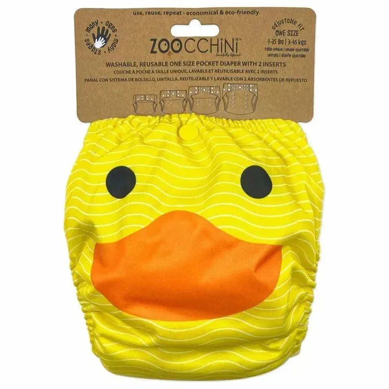 Zoocchini - Cloth Diaper Duck With 2Pk Insert One Size 3 Zoocchini - Cloth Diaper Duck With 2Pk Insert One Size