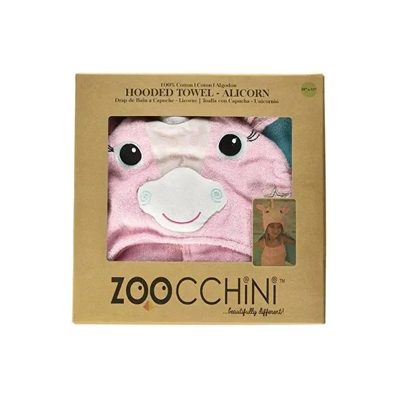 Zoocchini Kids Plush Terry Hooded Bath Towel Allie The Alicorn, Pink/Green 5 Zoocchini Kids Plush Terry Hooded Bath Towel Allie The Alicorn, Pink/Green - Image 3