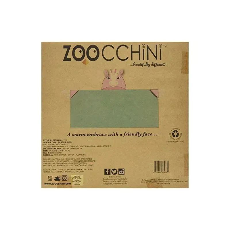 Zoocchini Kids Plush Terry Hooded Bath Towel Allie The Alicorn, Pink/Green 6 Zoocchini Kids Plush Terry Hooded Bath Towel Allie The Alicorn, Pink/Green - Image 4