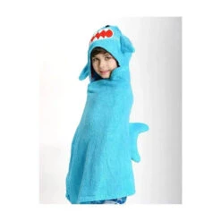 Zoocchini Sherman The Shark Hooded Towel, Blue 6 Zoocchini Sherman The Shark Hooded Towel, Blue -Macro Baby Store zoocchini sherman the shark hooded towel blue image 3