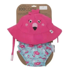 Zoocchini - Swim Diaper & Sunhat Set, Flamingo
